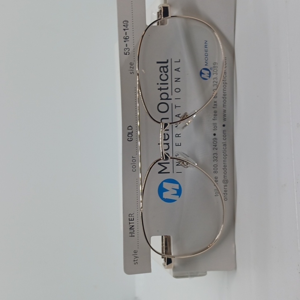 NWT MEN'S MODERN OPTICAL EYEGLASS FRAMES HUNTER GOLD